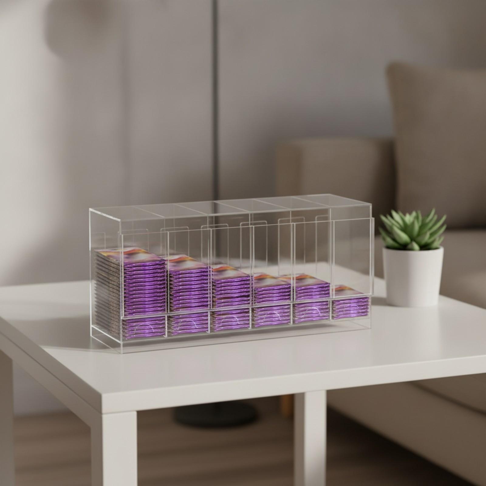 Storage - Compartmentalized Card Display Box Open-No-Lid Acrylic