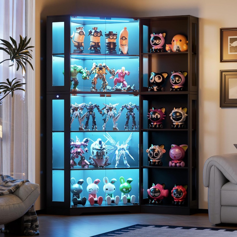 Storage - Corner display curio cabinet with glass