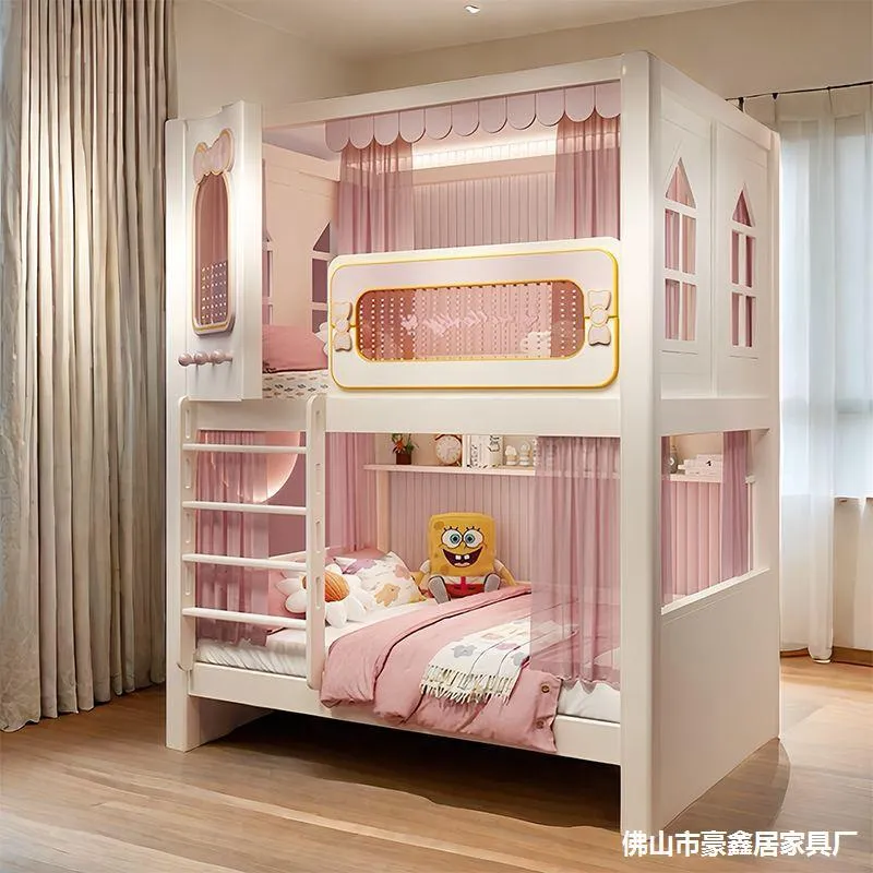 Solid  High and Low Two Layer  - огляд і ціна Bunk Bed With Stairs And Slide