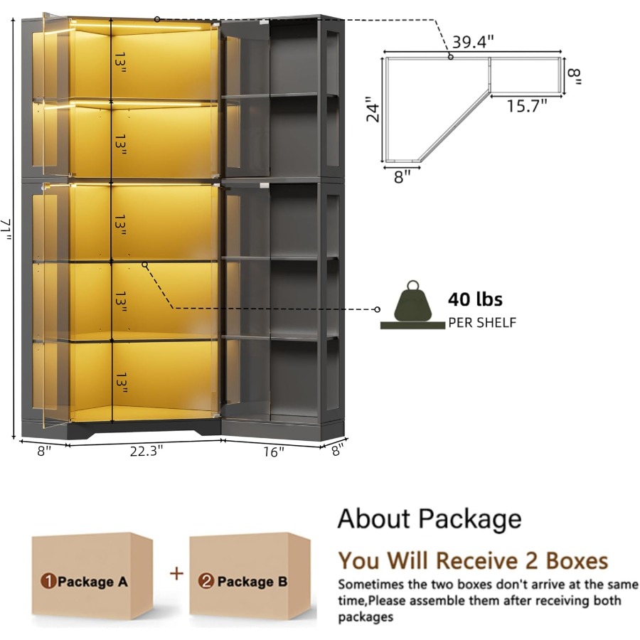 Corner display curio cabinet w - огляд і ціна Storage