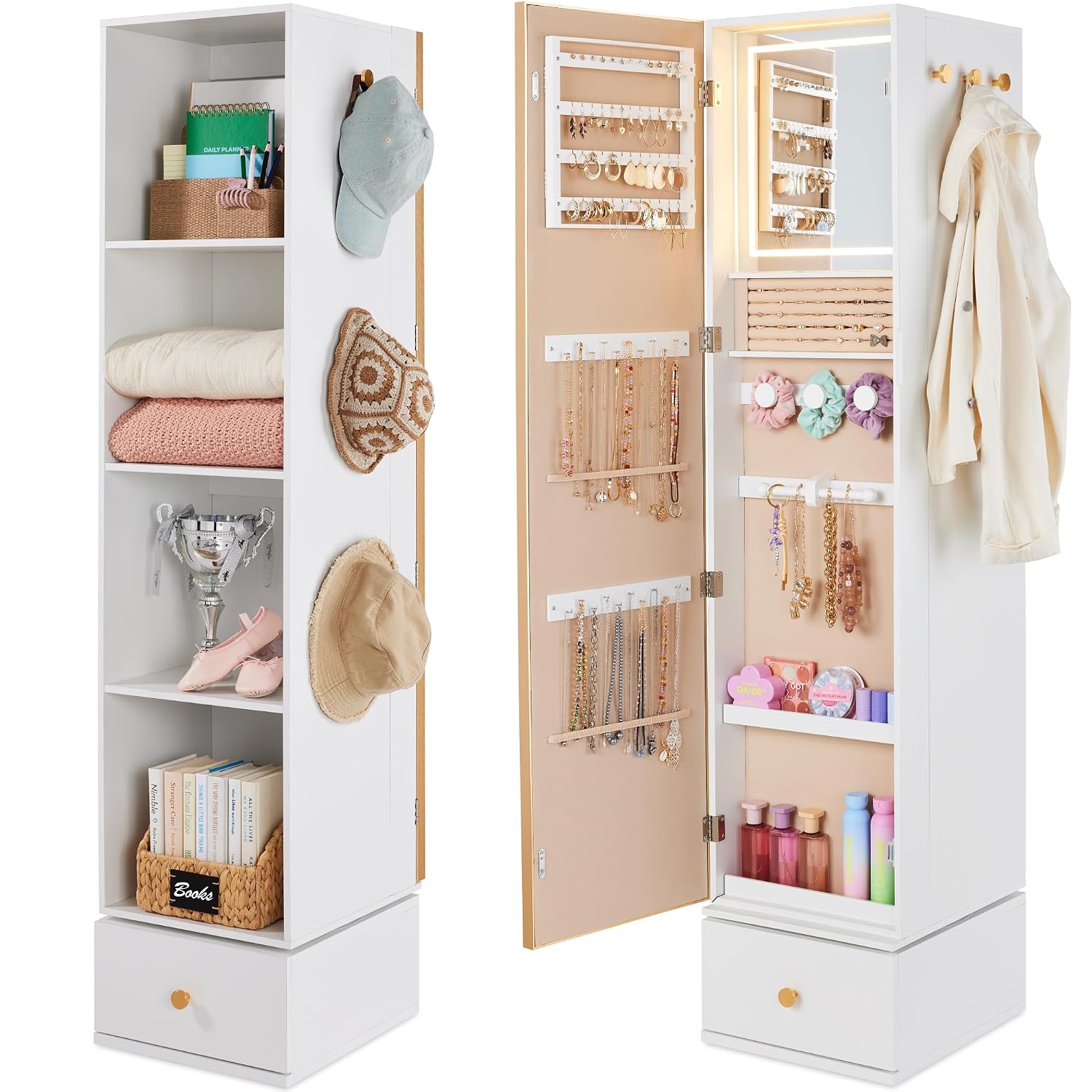 Rotating Mirror w/Storage Cabi - огляд і ціна Full Length Mirror Jewelry Armoire