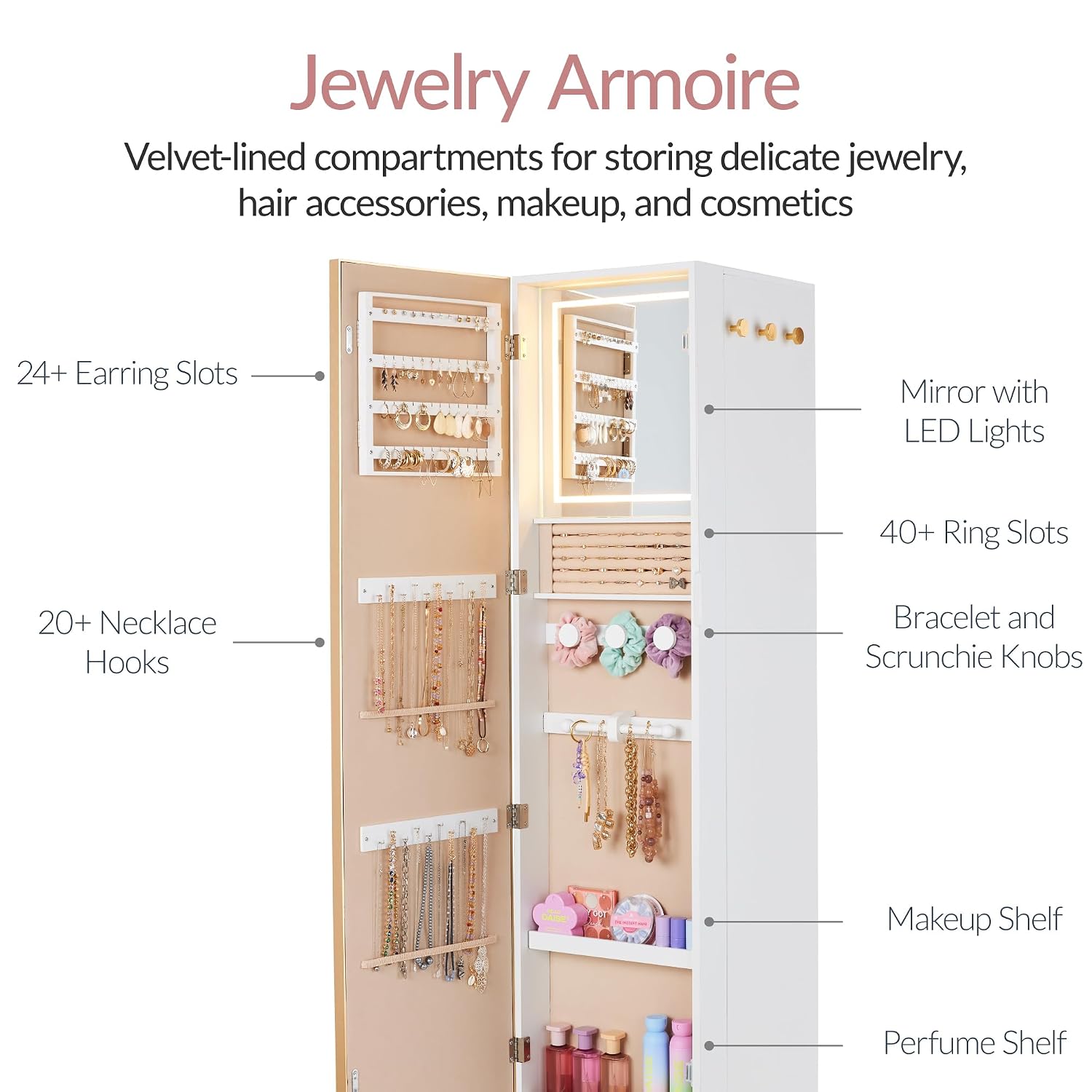 Rotating Mirror w/Storage Cabi - огляд і ціна Full Length Mirror Jewelry Armoire