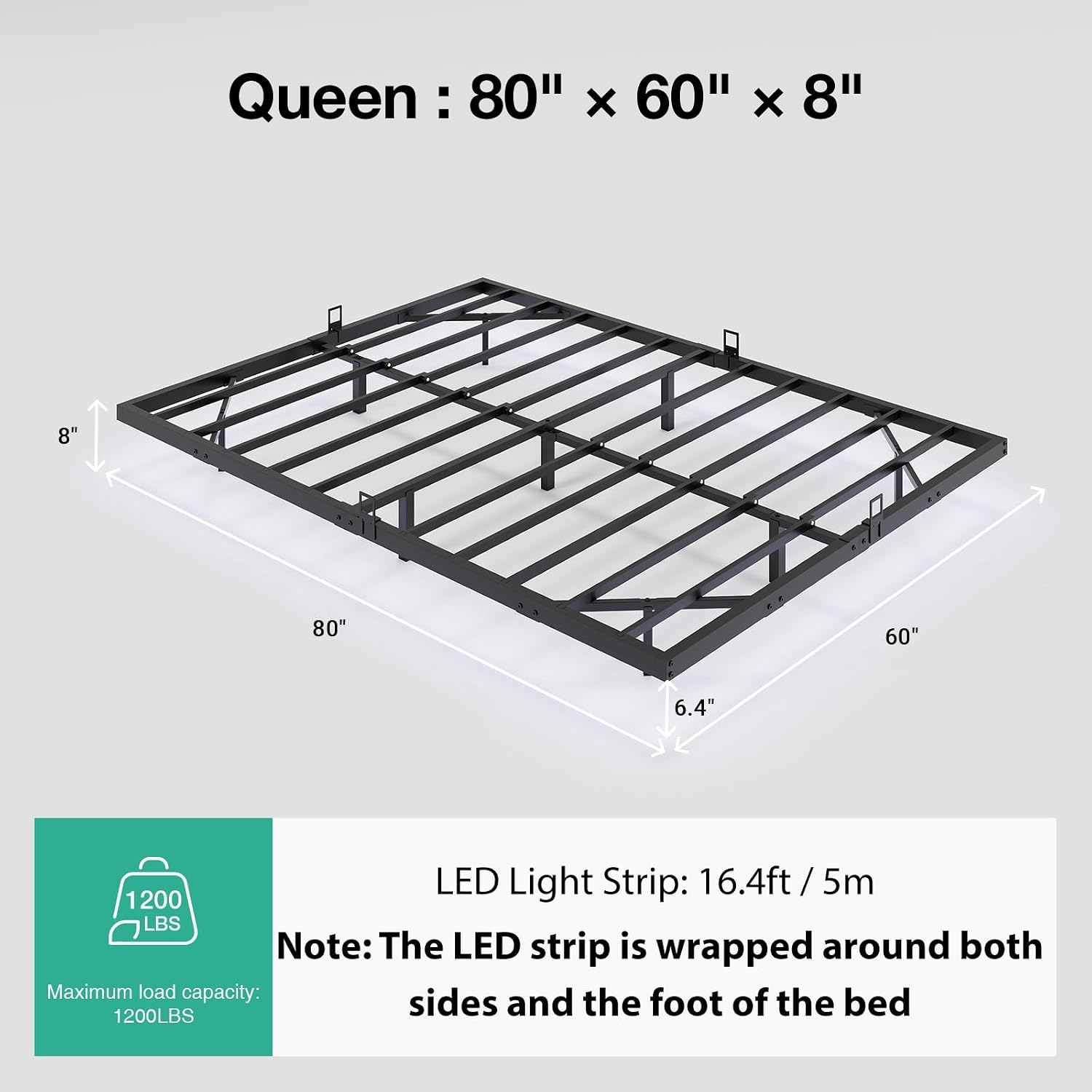 Floating Platform Bed Frame wi - огляд і ціна Memory Foam Mattress In A Box Queen